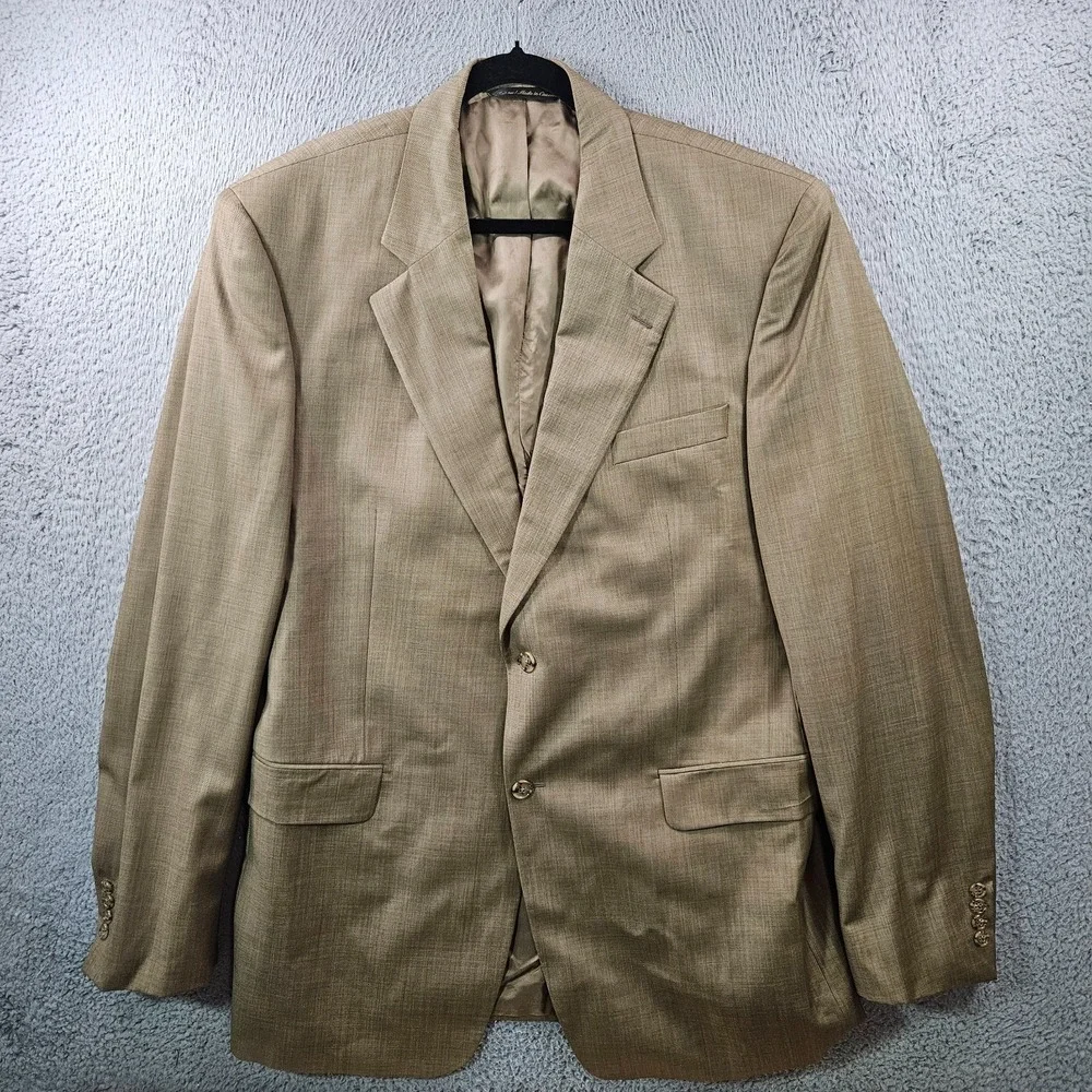 Jack Victor 48 XL Extra Long Wool Suit Blazer Jacket‎ Men Super 100's Tan